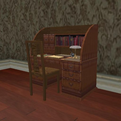 Second Life Marketplace PROMOTIONAL SALE! WALNUT ROLL TOP DESK